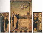 Carlo di Braccesco The Annunciation with Saints A triptych (mk05) oil